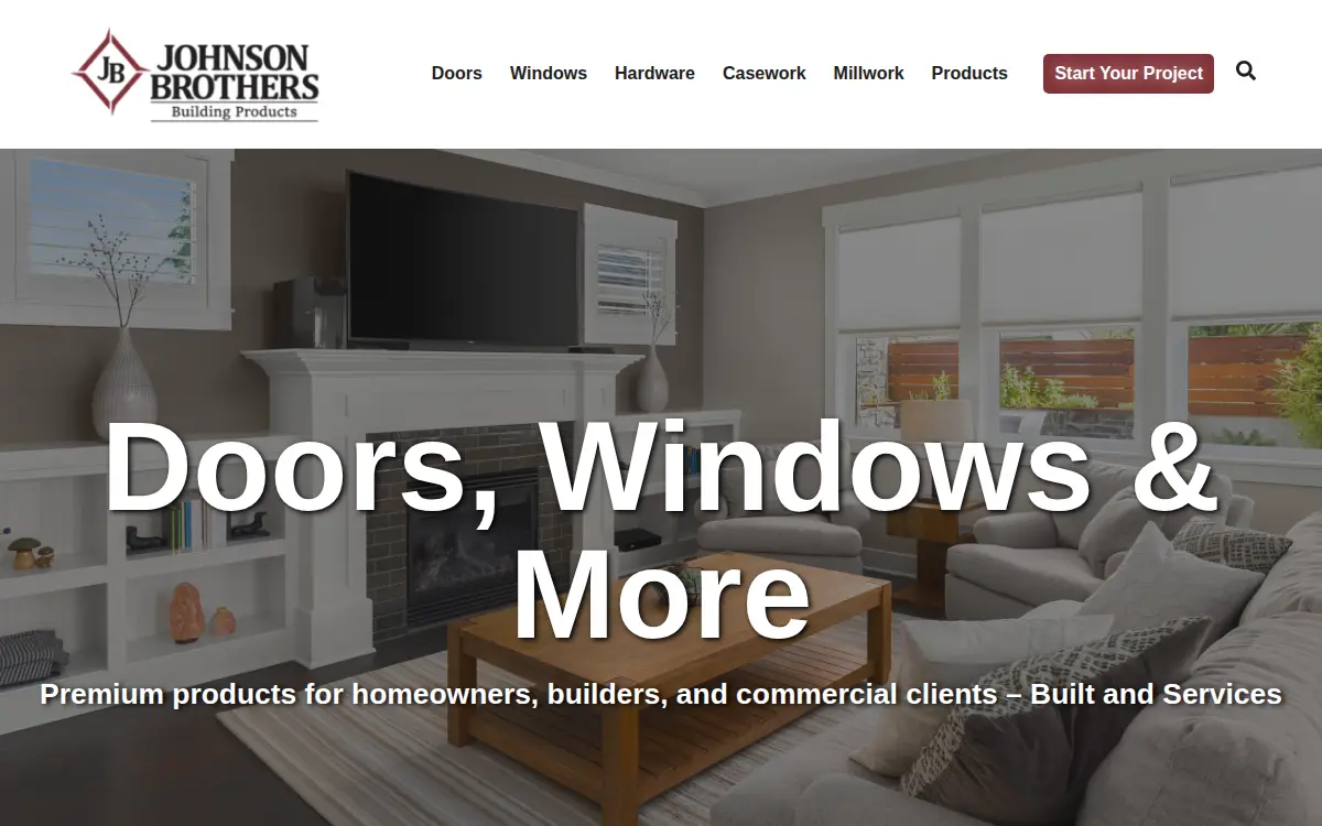 Homepage of Johnson Brothers Planing Mill, INC.
