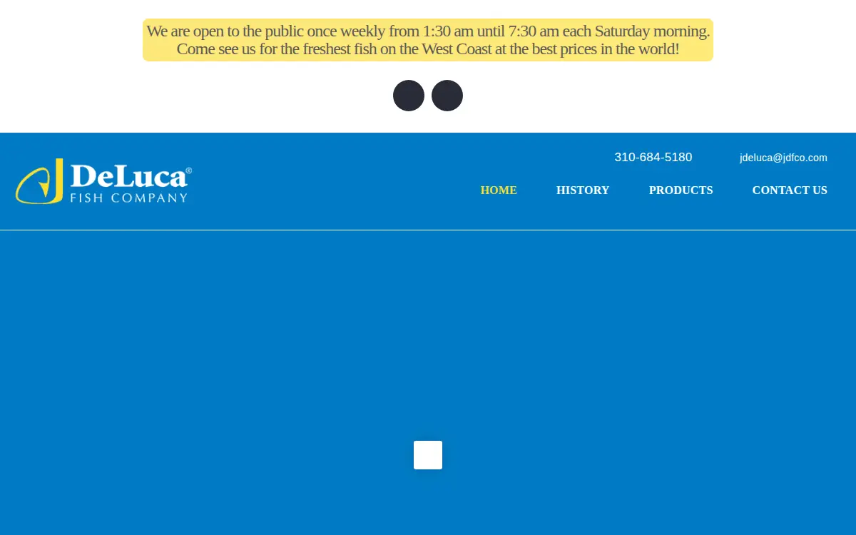 Homepage of J Deluca Fish Company, INC.