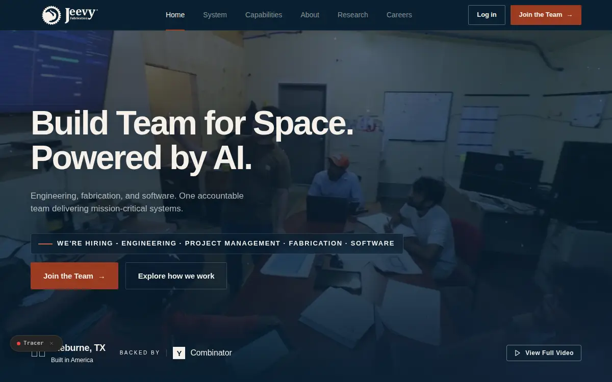 Homepage of Jeevy Fabrication LLC