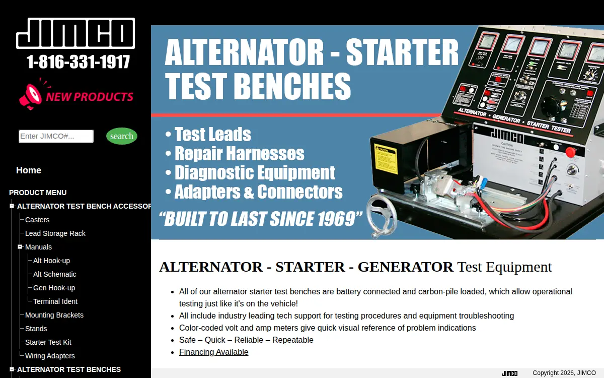 Homepage of Jimco Technologies, LLC