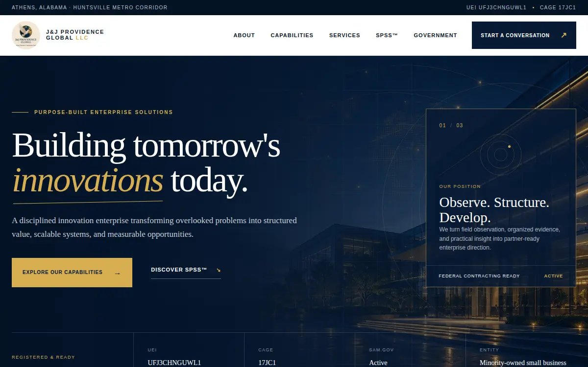 Homepage of J&j Providence Global LLC