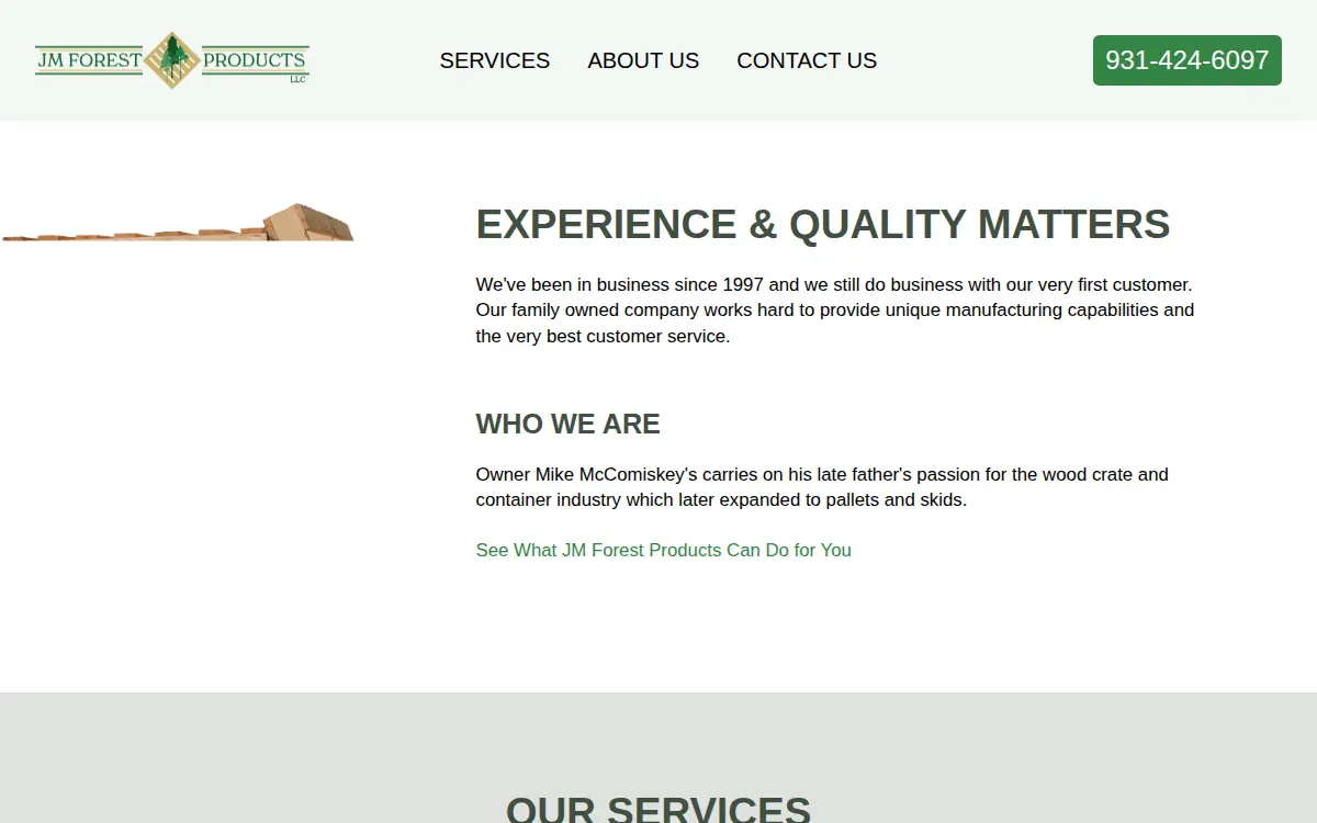 Homepage of J.m. Forest Products LLC