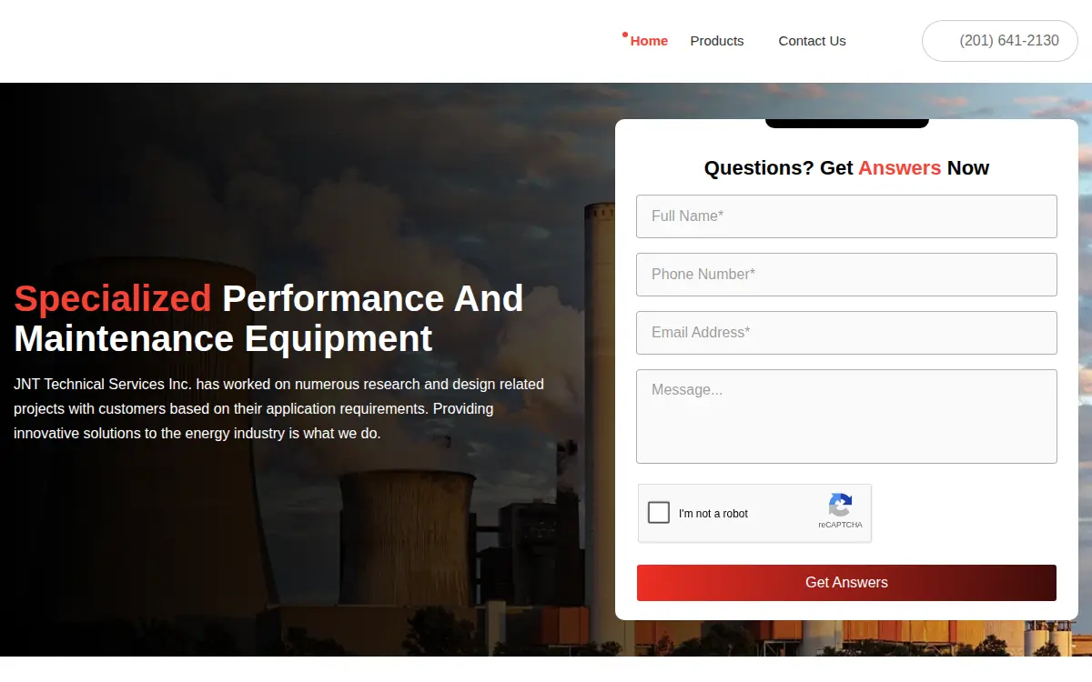 Homepage of Jnt Technical Services INC