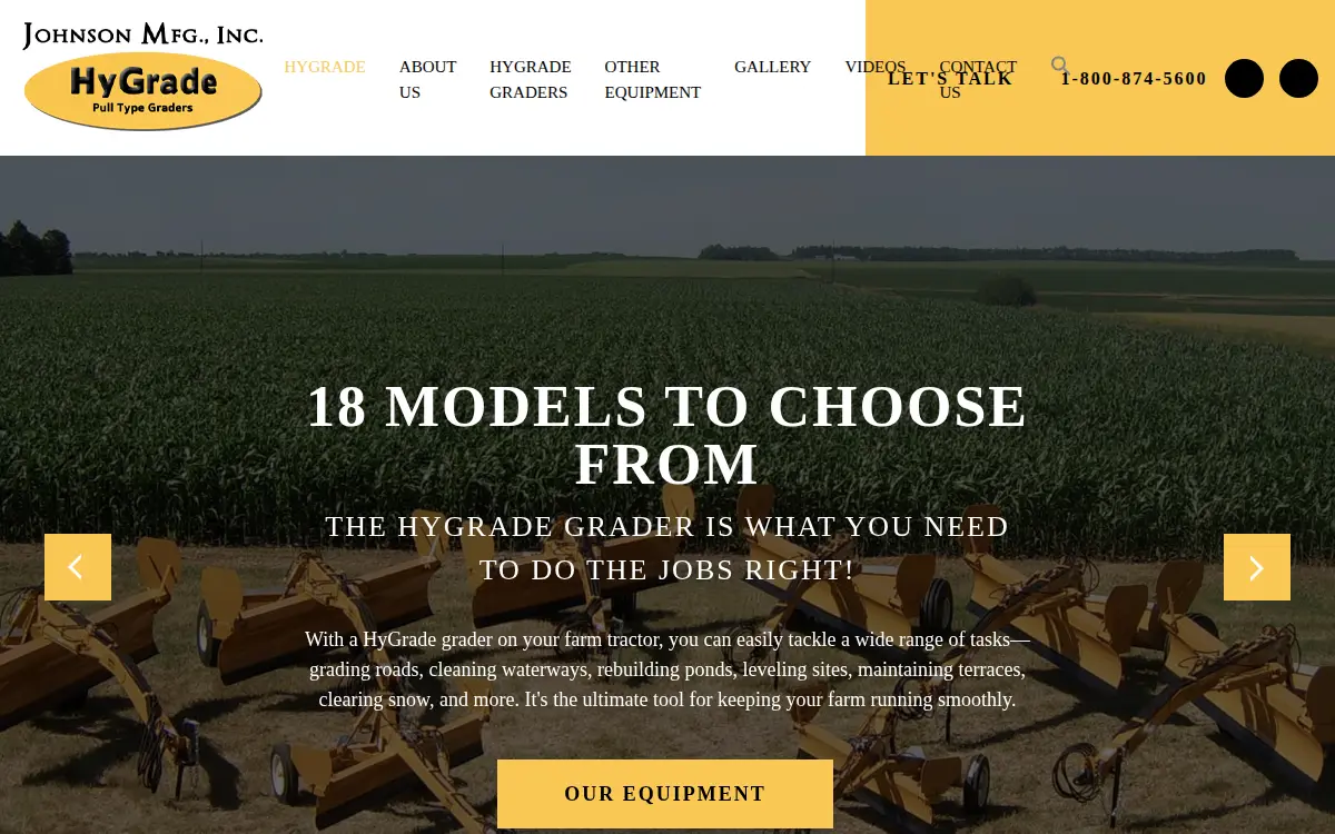 Homepage of Johnson Manufacturing Operating, INC.