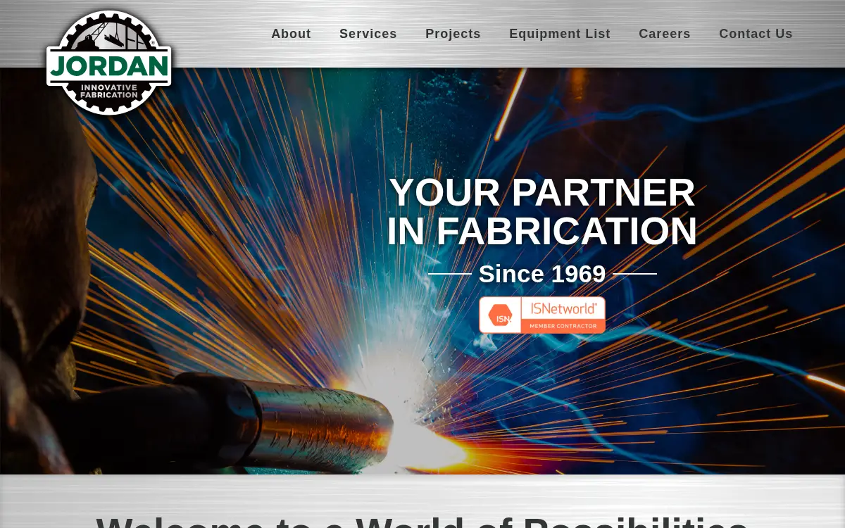 Homepage of Jordan Innovative Fabrication, LLC