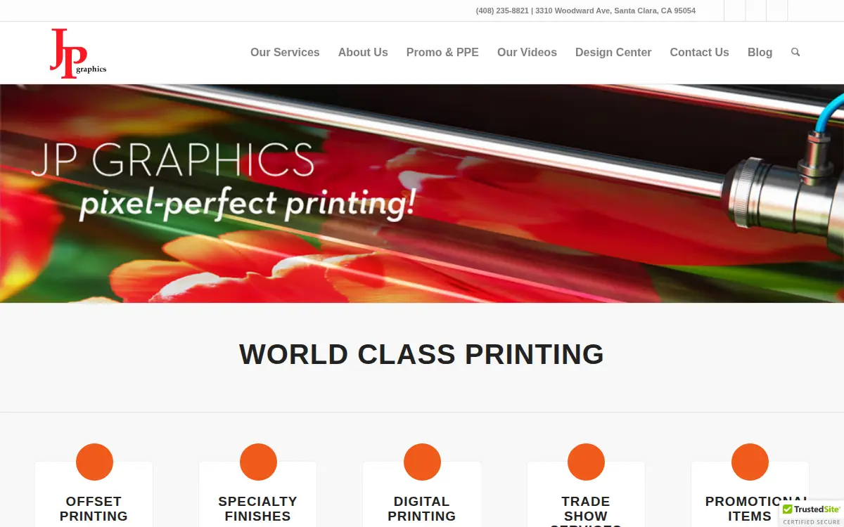 Homepage of Jp Graphics, INC
