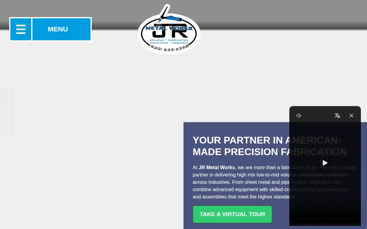 Homepage of Jr Metal Works LLC