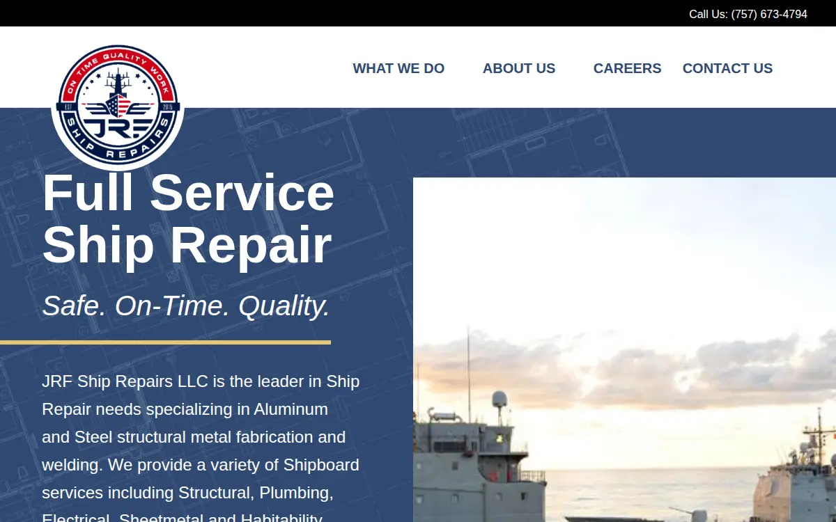Homepage of Jrf Ship Repairs, LLC
