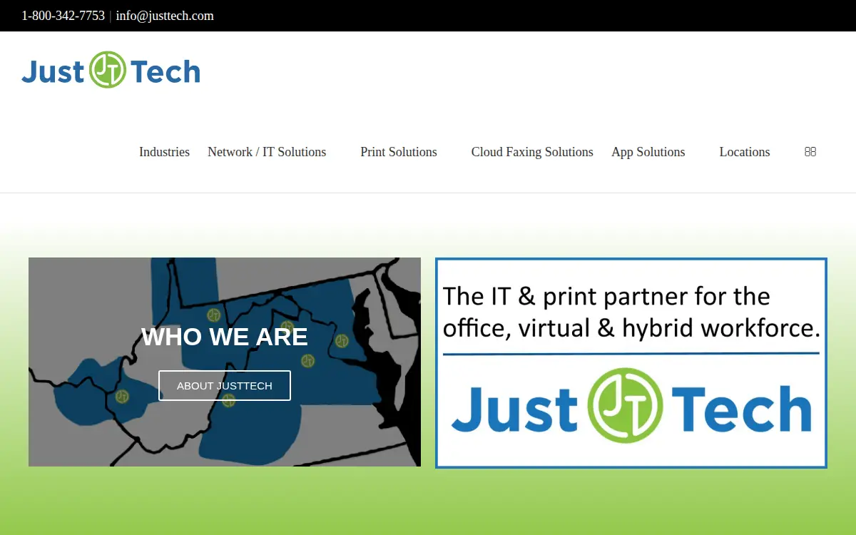 Homepage of Justtech LLC