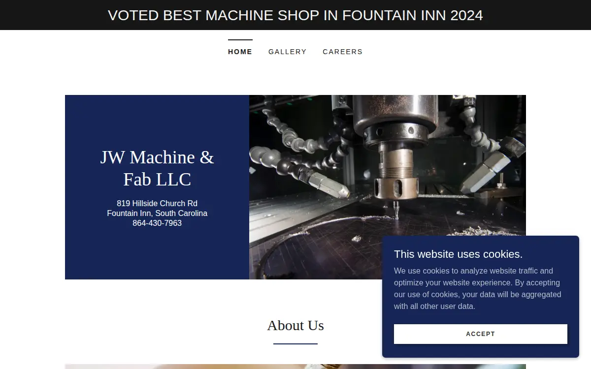 Homepage of J W Machine & Fab LLC