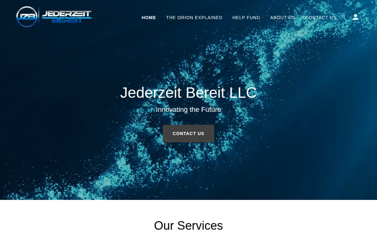 Homepage of Jederzeit Bereit LLC