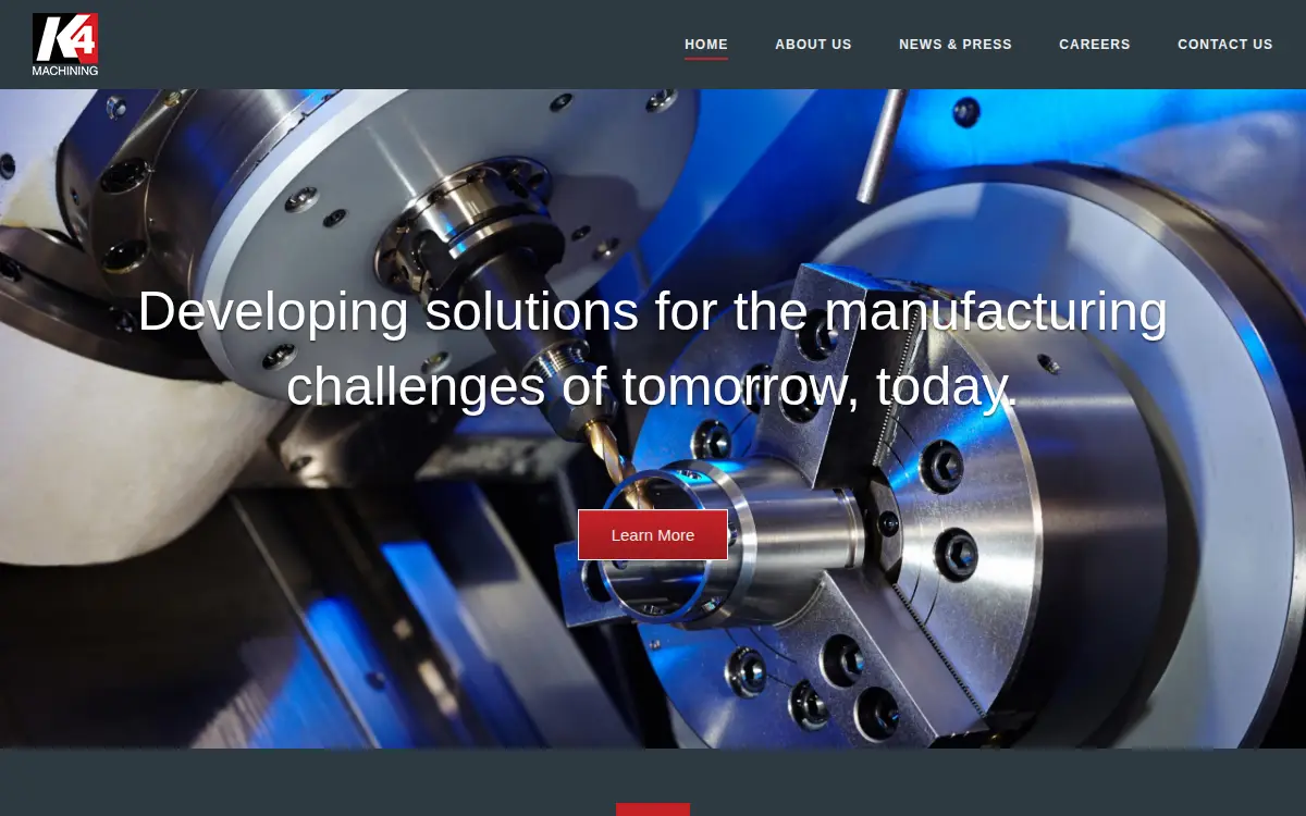 Homepage of K4 Machining LLC