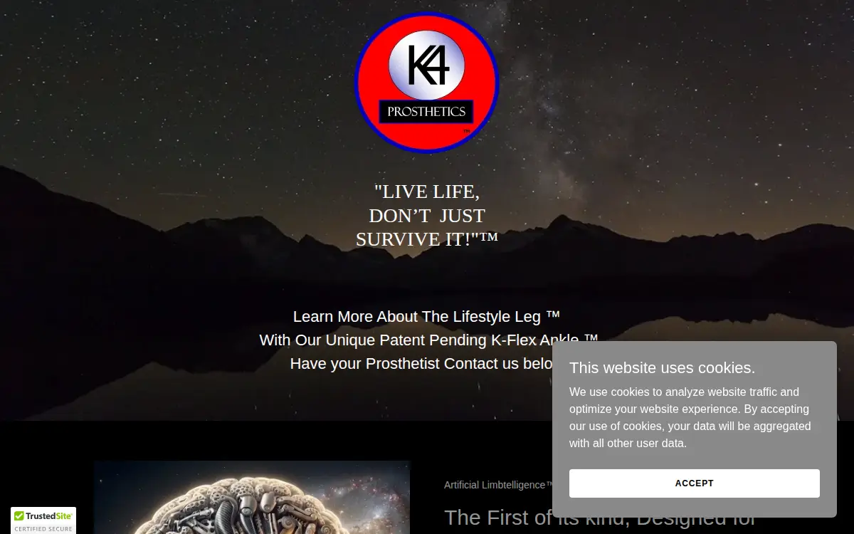 Homepage of K4 Prosthetics LLC