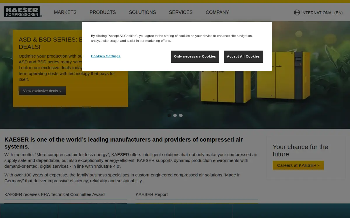 Homepage of Kaeser Compressors, INC.