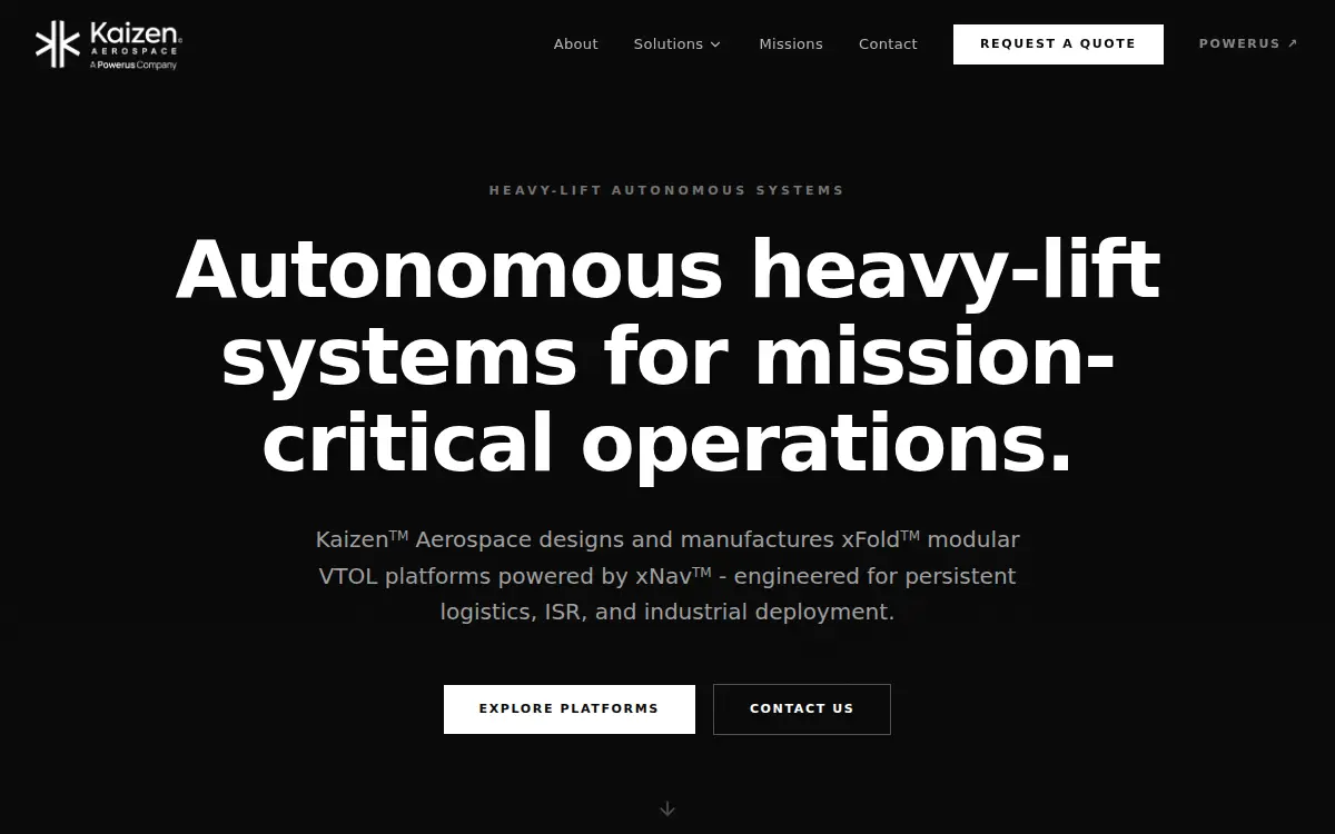 Homepage of Kaizen Aerospace, INC.
