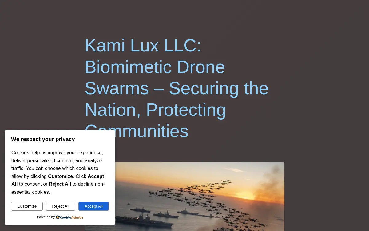 Homepage of Kami Lux LLC