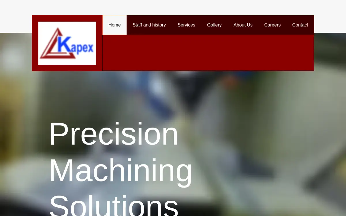 Homepage of Kapex Manufacturing, LLC