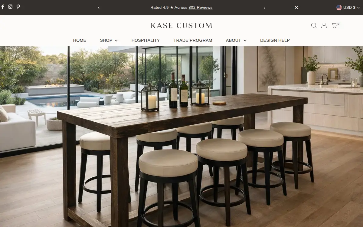 Homepage of Kase Custom, LLC