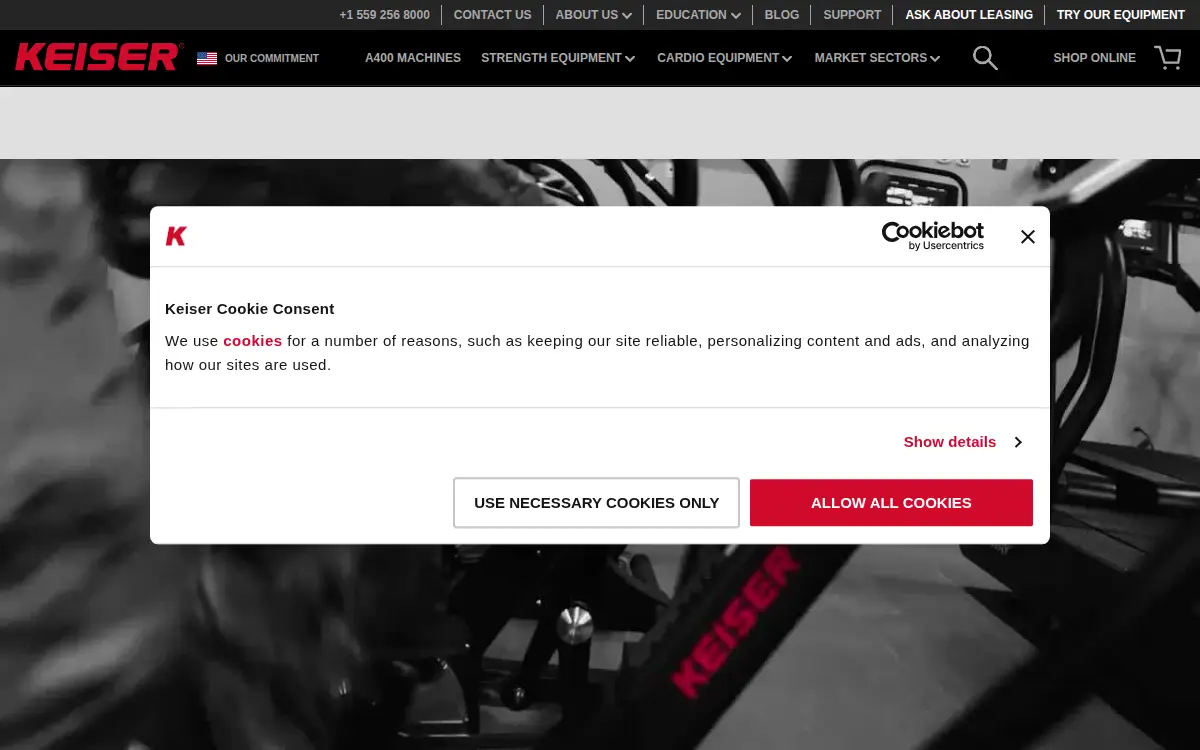 Homepage of Keiser Corporation