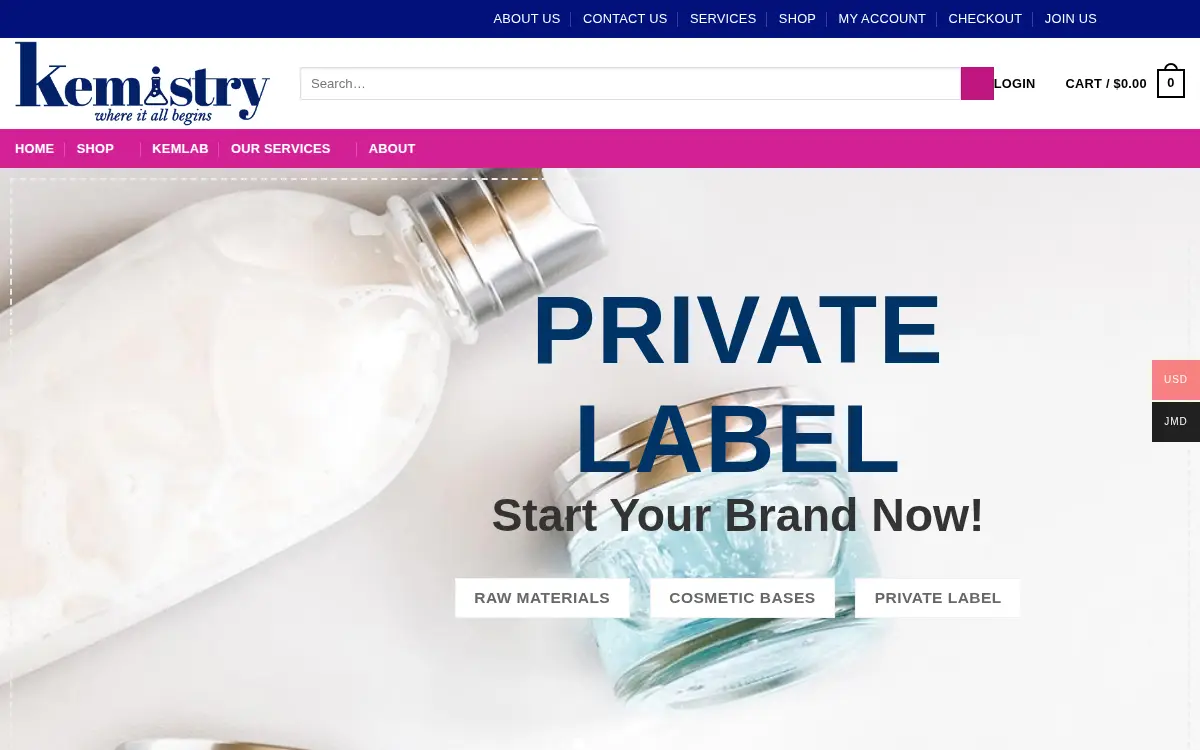 Homepage of Kemistry Global LLC