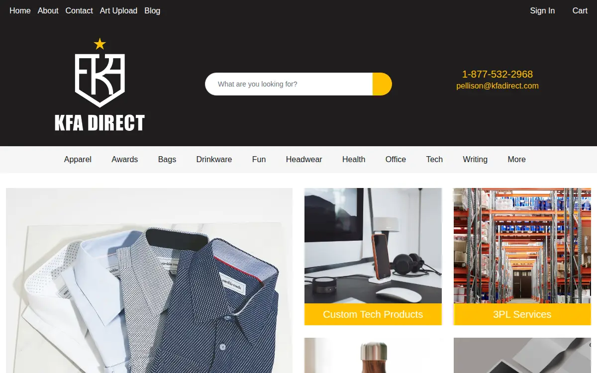 Homepage of Kfa Direct, LLC