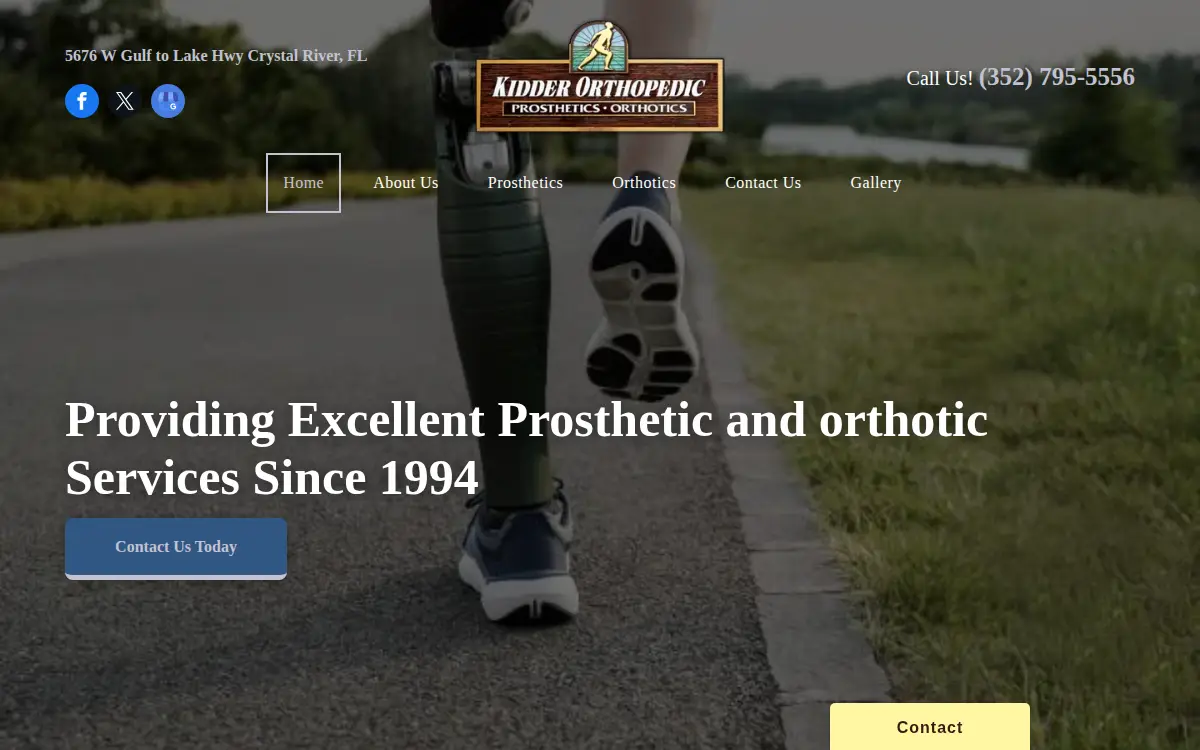 Homepage of Kidder Orthopedic Laboratories, INC
