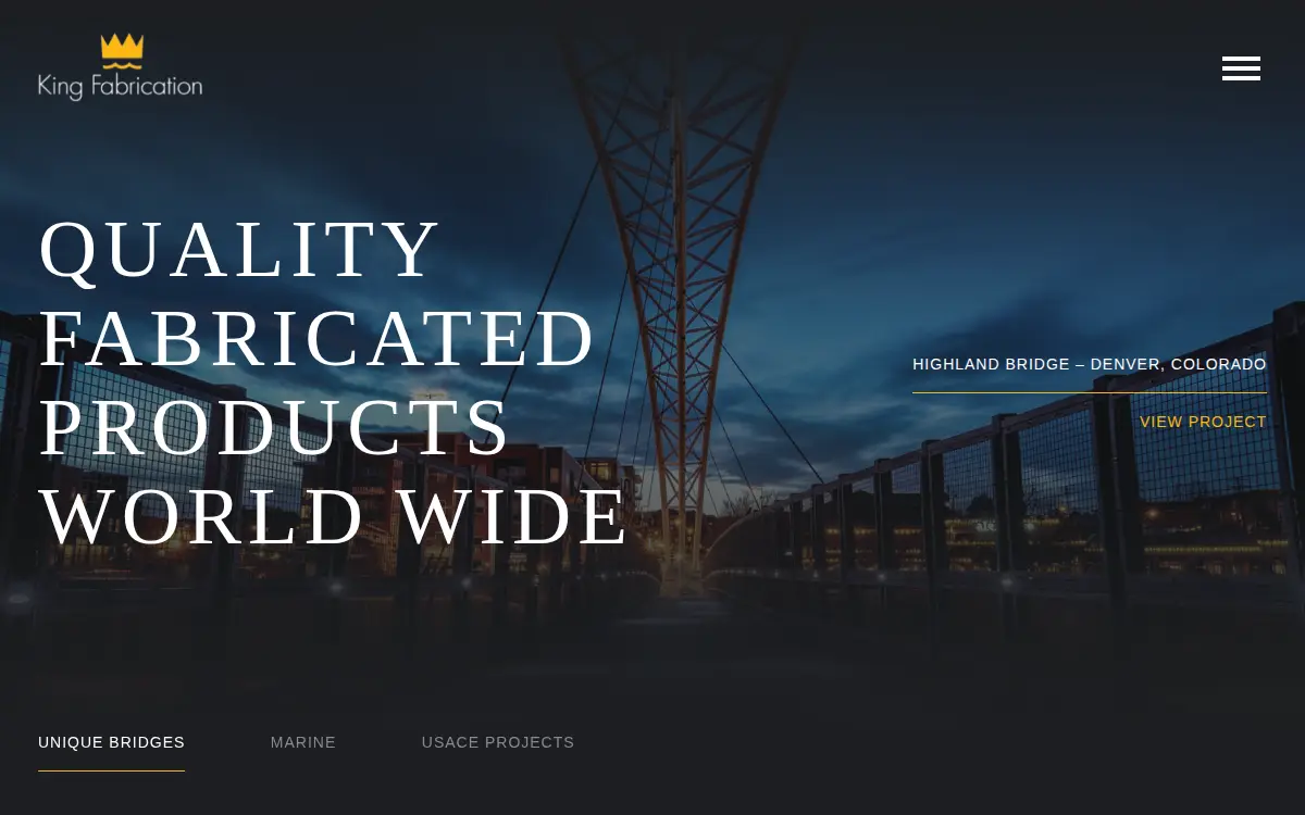 Homepage of King Fabrication, L.l.c.