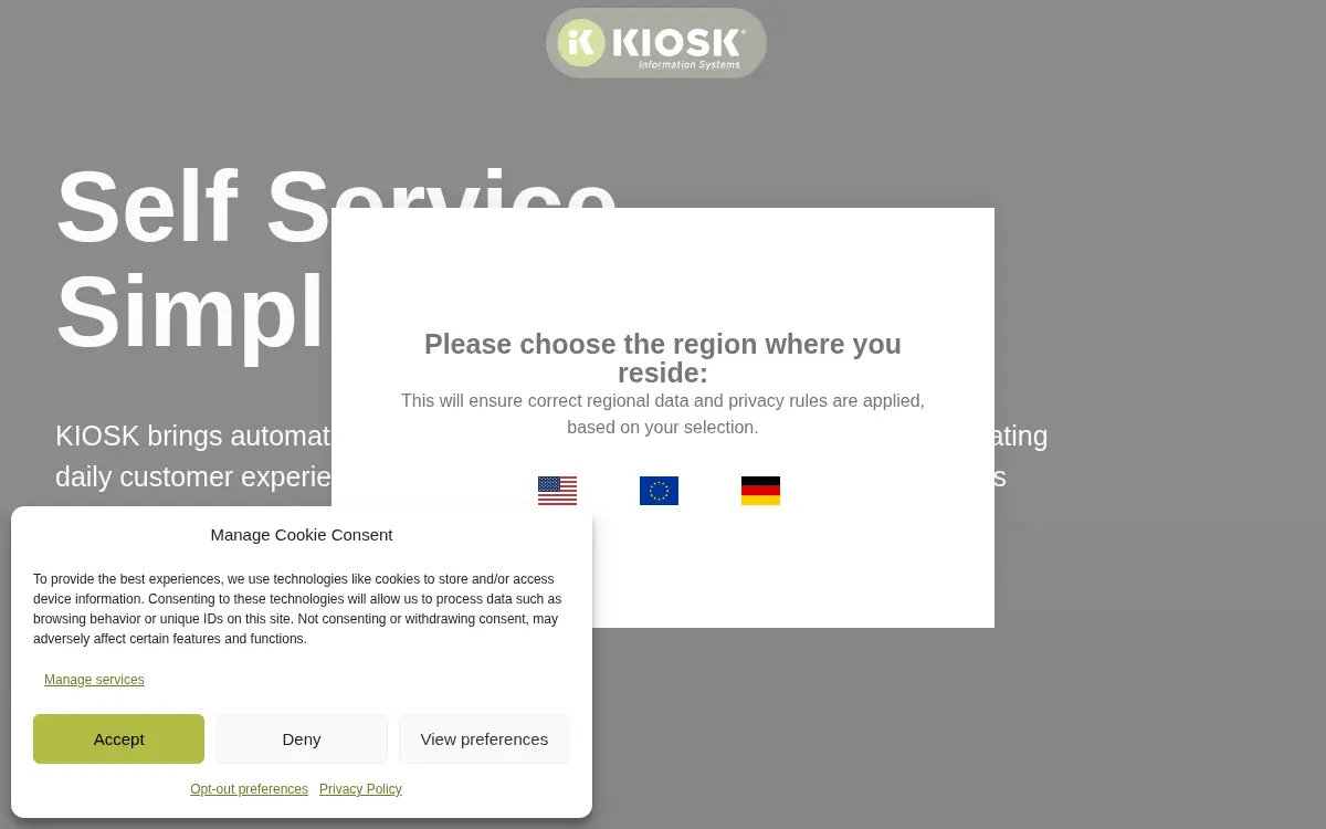 Homepage of Kiosk Information Systems, INC.