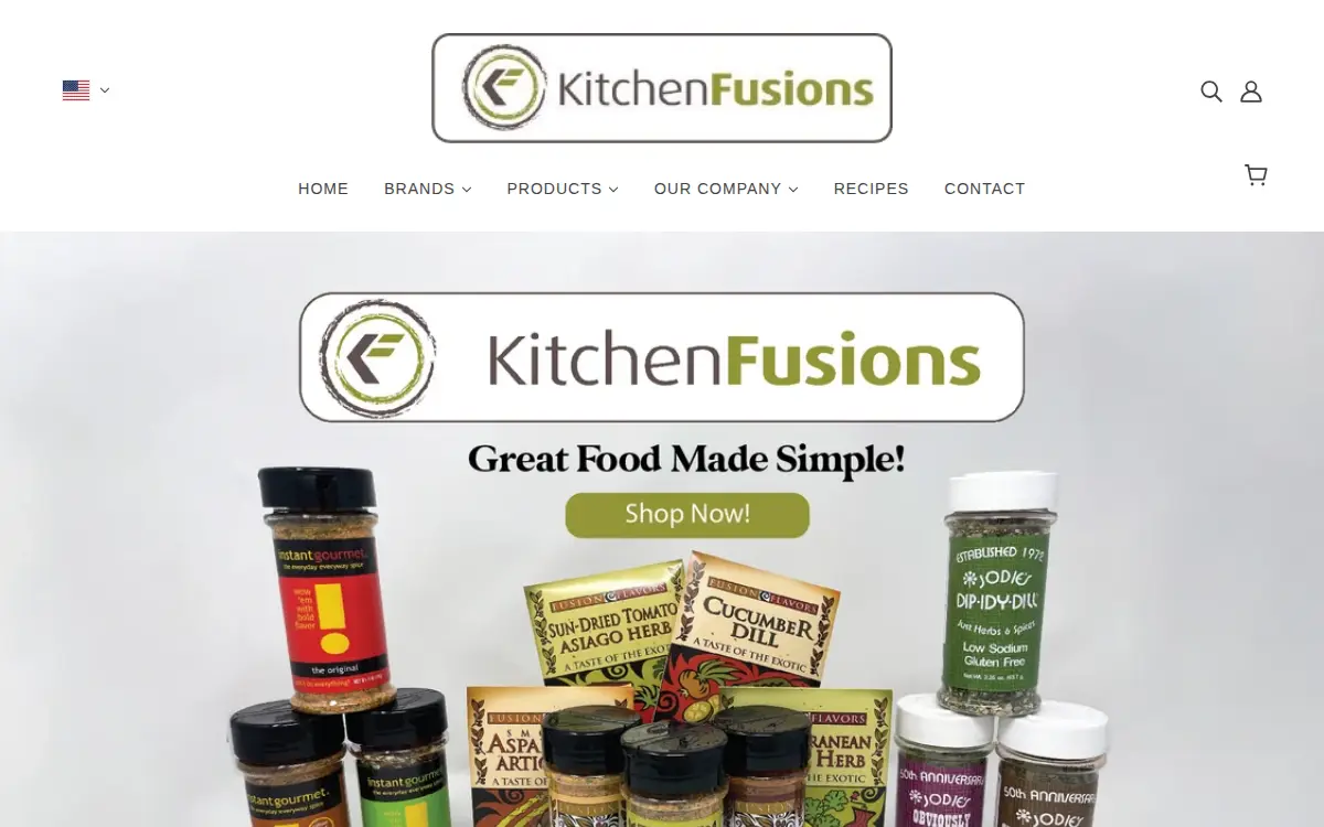 Homepage of Kitchen Fusions LLC
