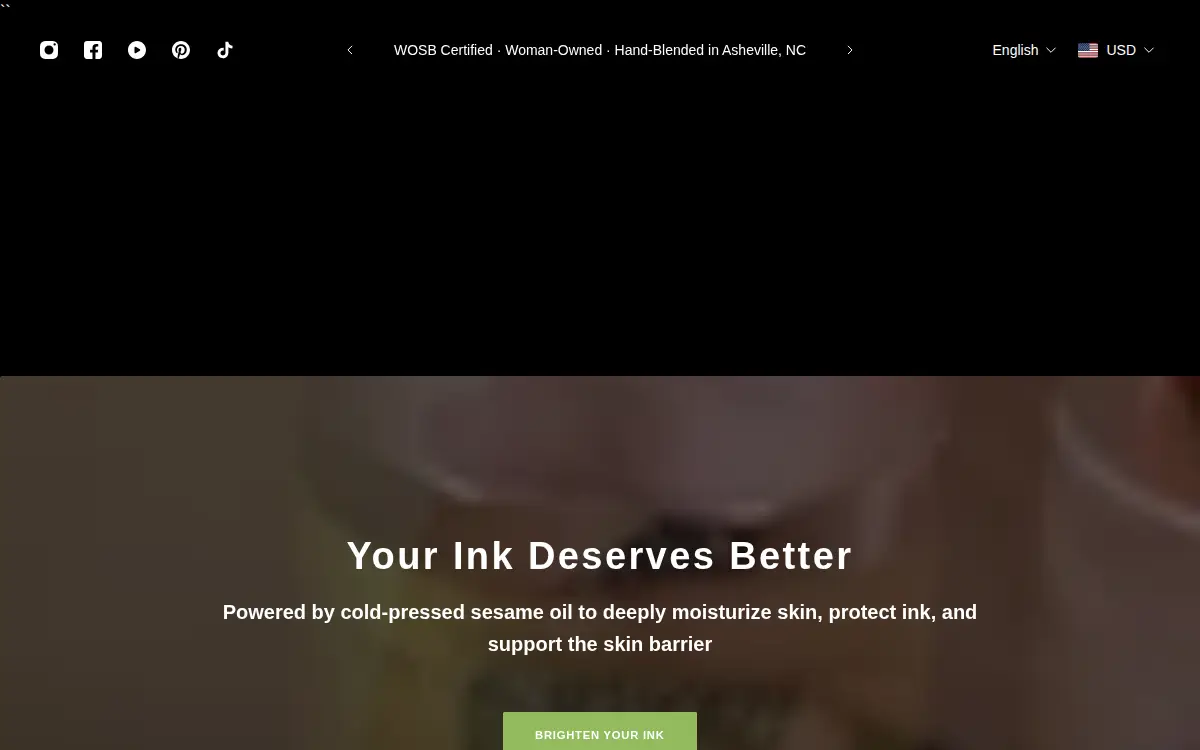 Homepage of Kiwi Glow LLC