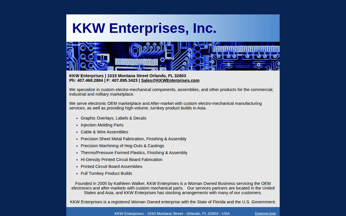 Homepage of Kkw Enterprises, INC