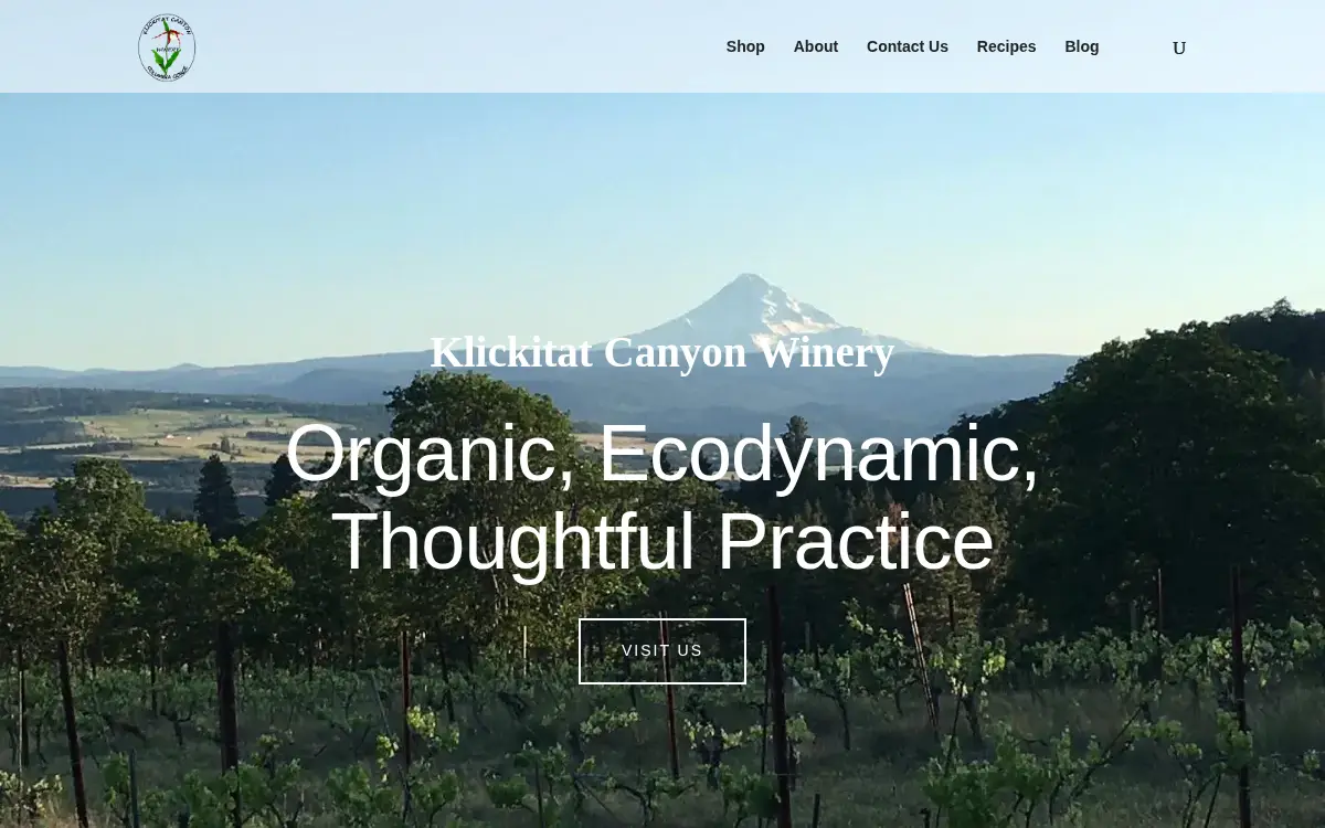 Homepage of Columbia Gorge Winery, INC