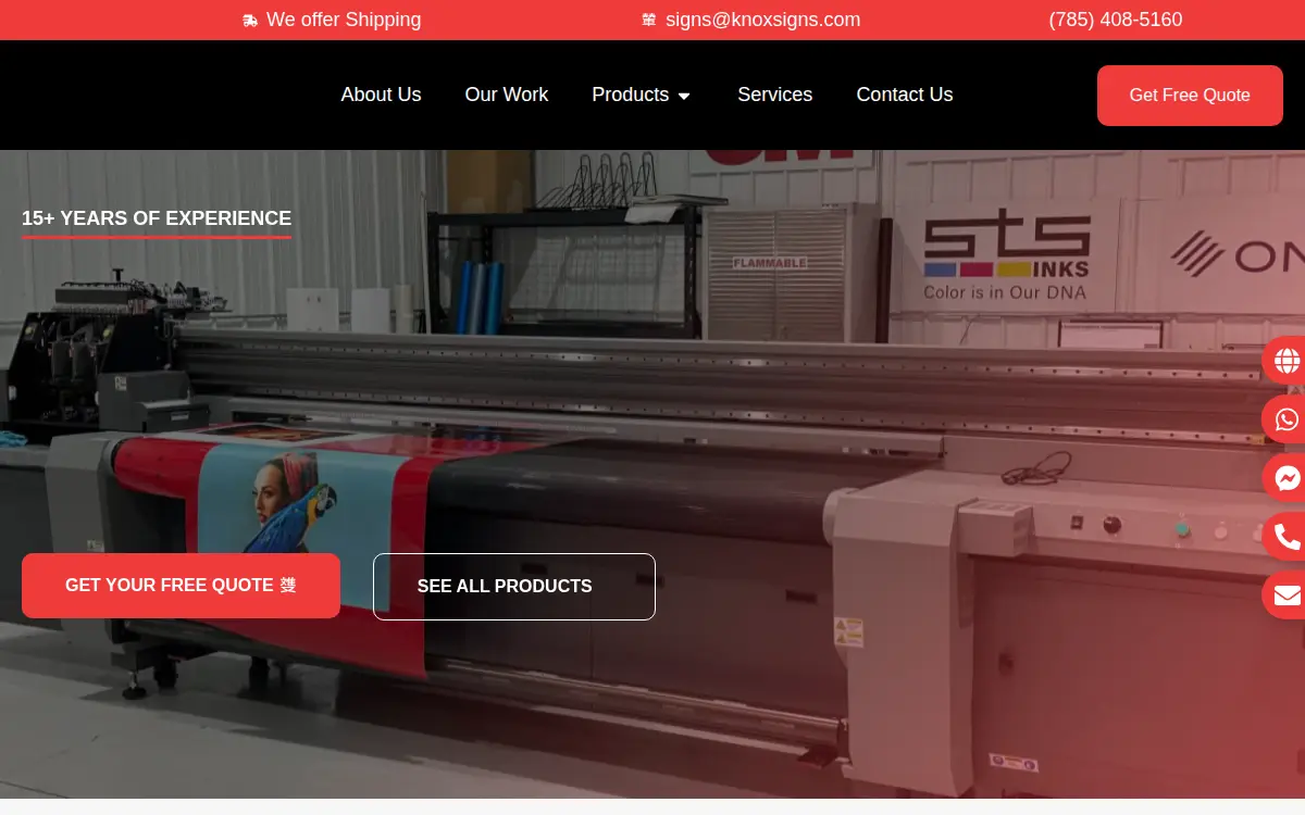 Homepage of Knox Signs & Graphics LLC