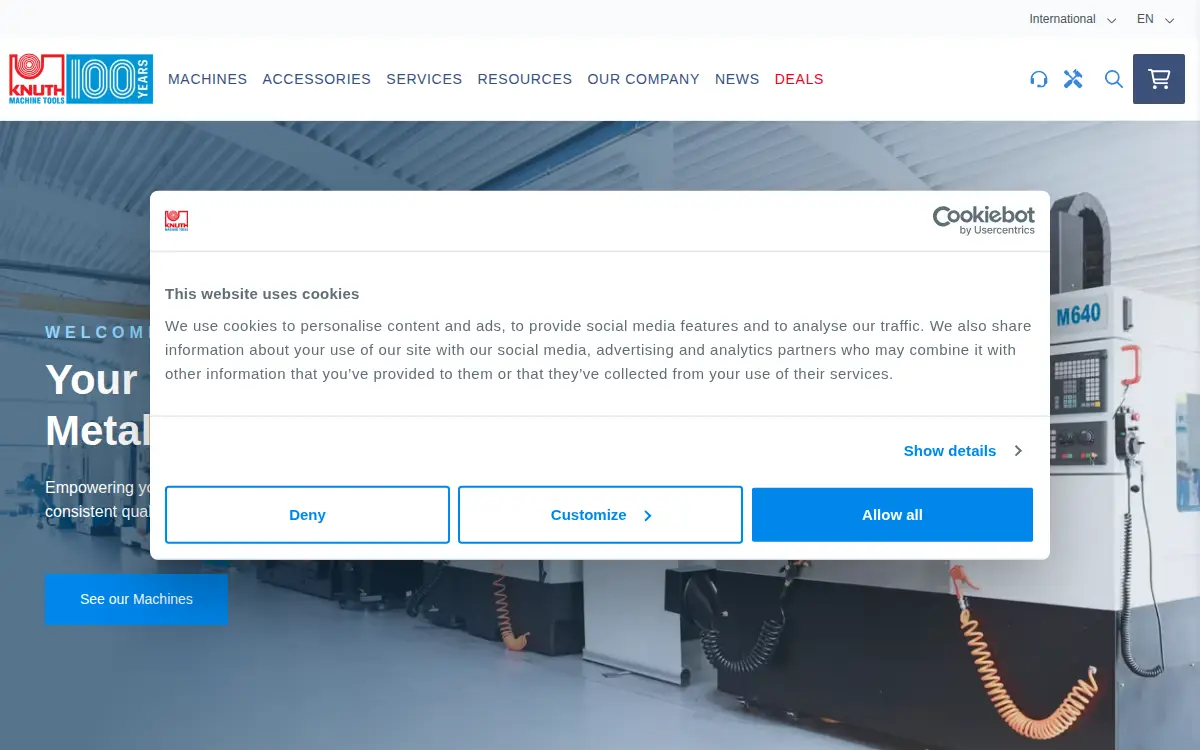 Homepage of Knuth Machine Tools USA INC