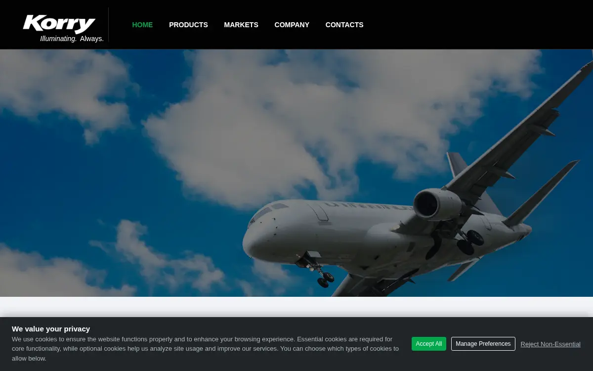 Homepage of Korry Electronics CO