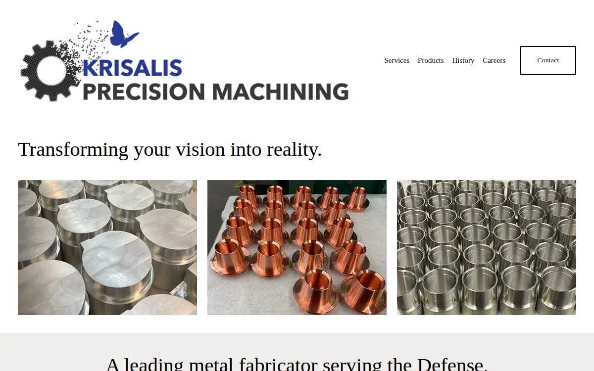 Homepage of Krisalis Precision Machining