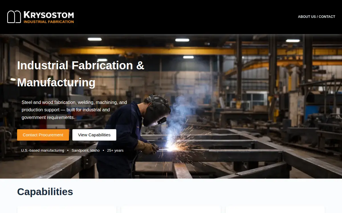 Homepage of Krysostom LLC