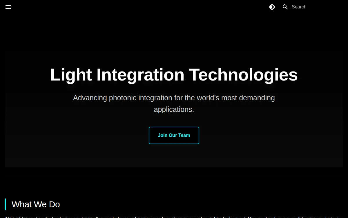 Homepage of Light Integration Technologies LLC