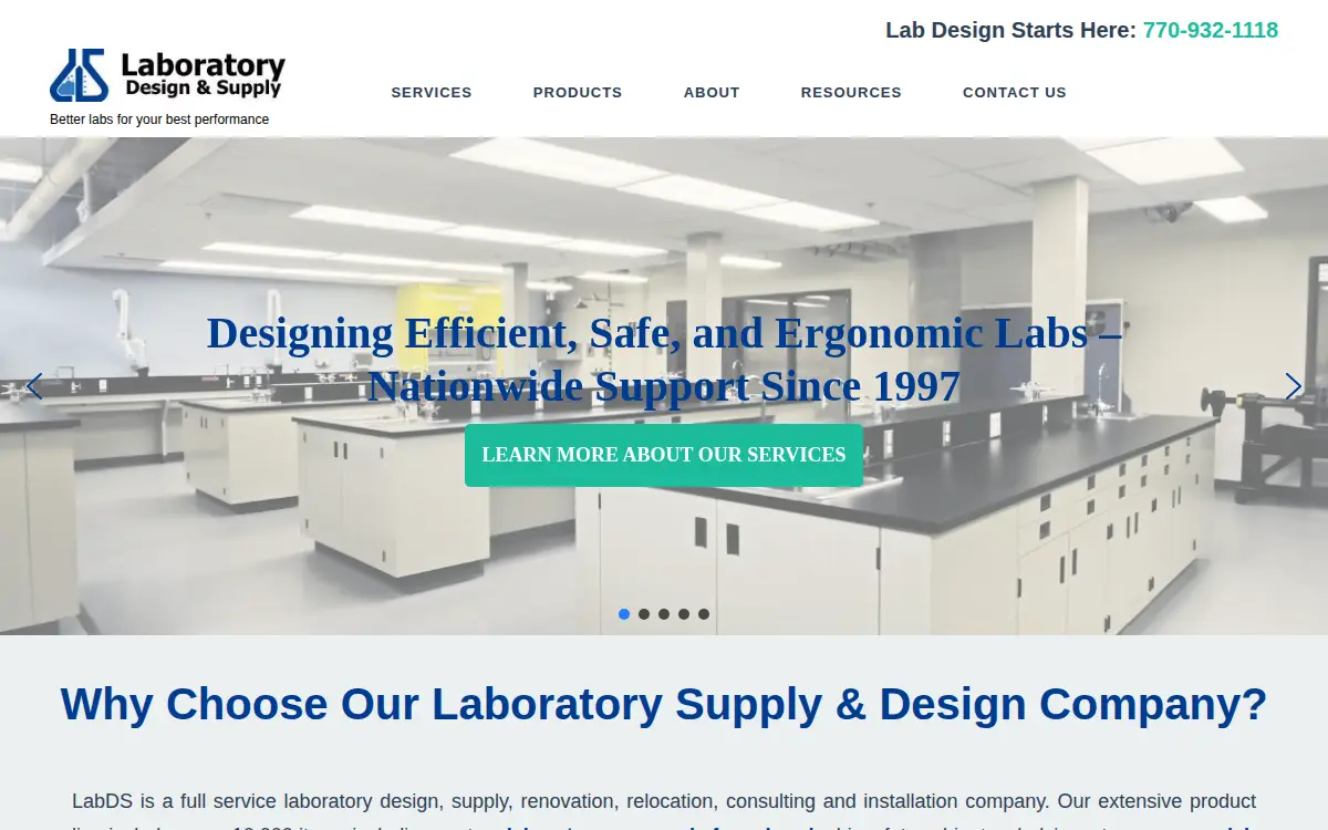 Homepage of 424 Laboratories, LLC