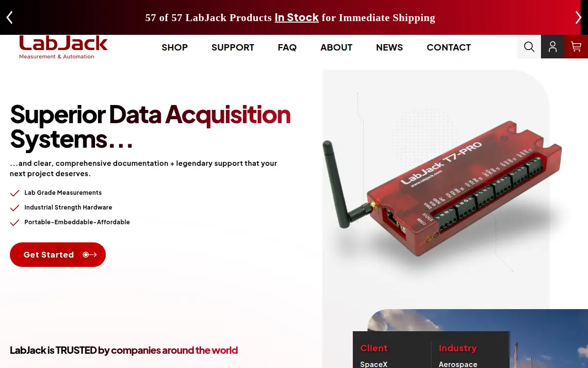 Homepage of Labjack CORP