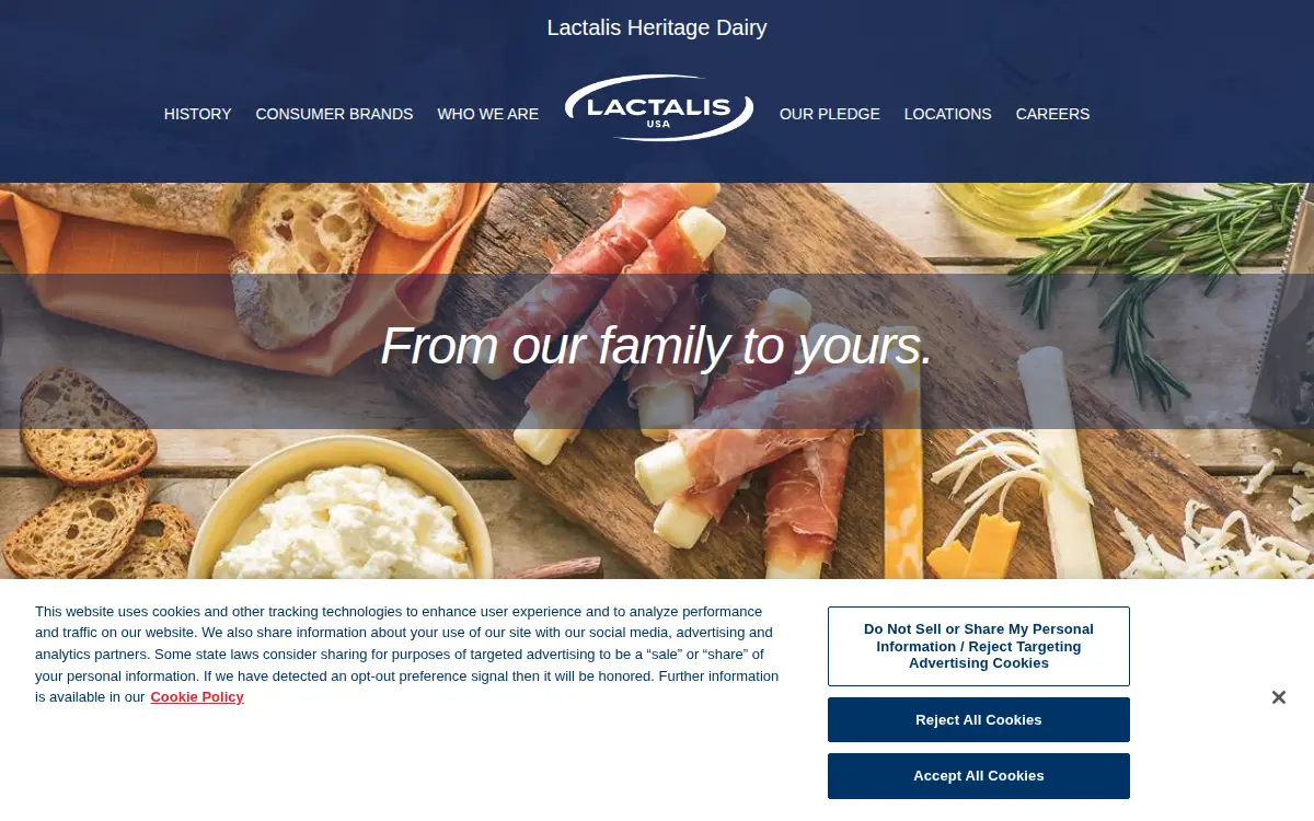 Homepage of Lactalis Heritage Dairy INC
