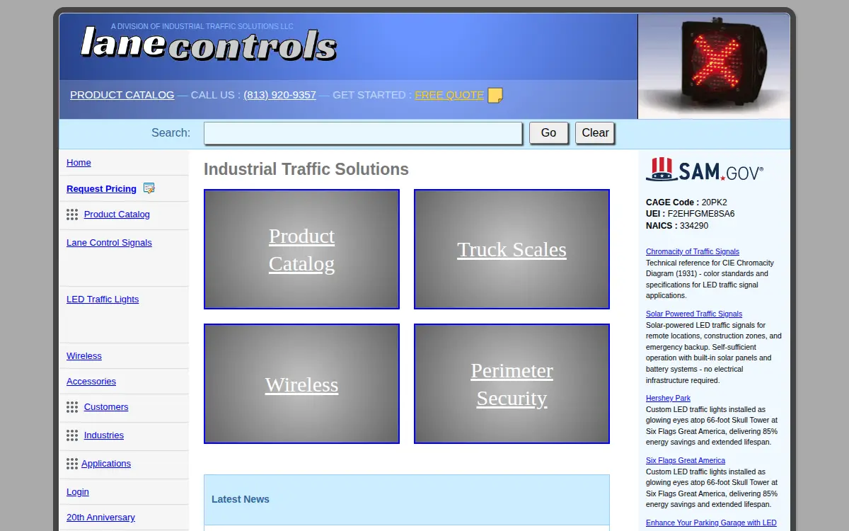 Homepage of Industrial Traffic Solutions LLC