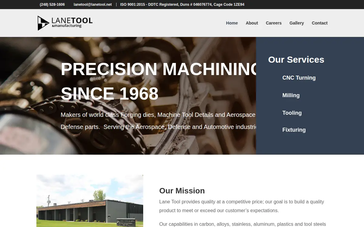 Homepage of Lane Tool & Manufacturing CORP