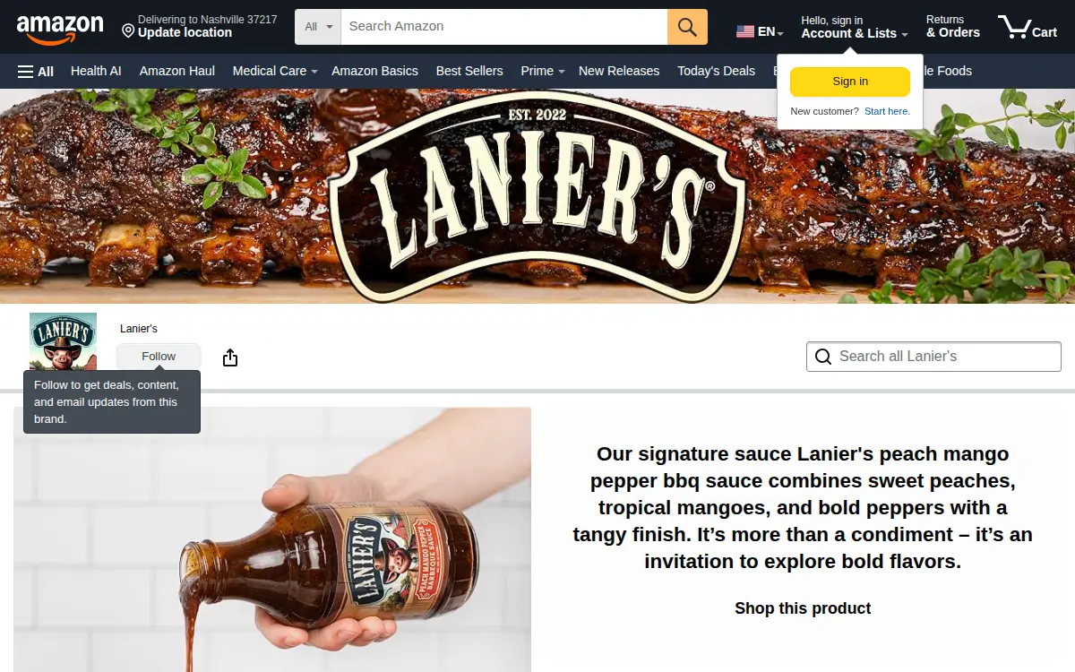 Homepage of Lanier Country Farm's LLC