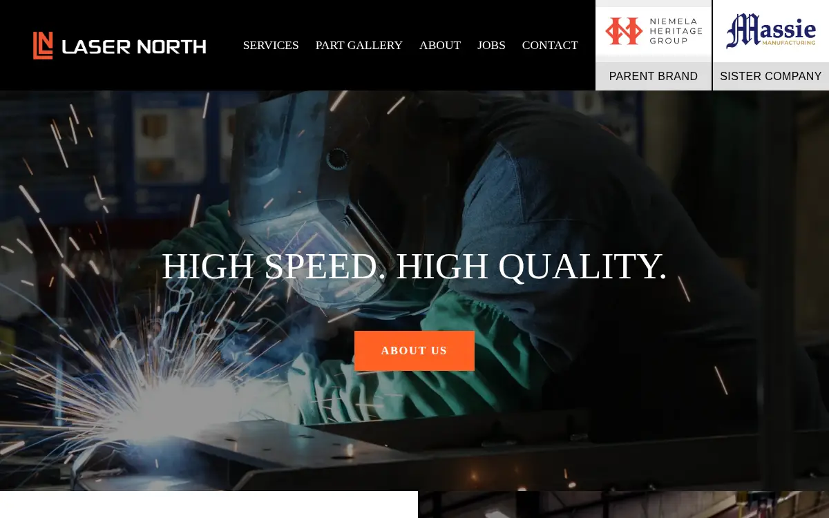 Homepage of Laser North, INC