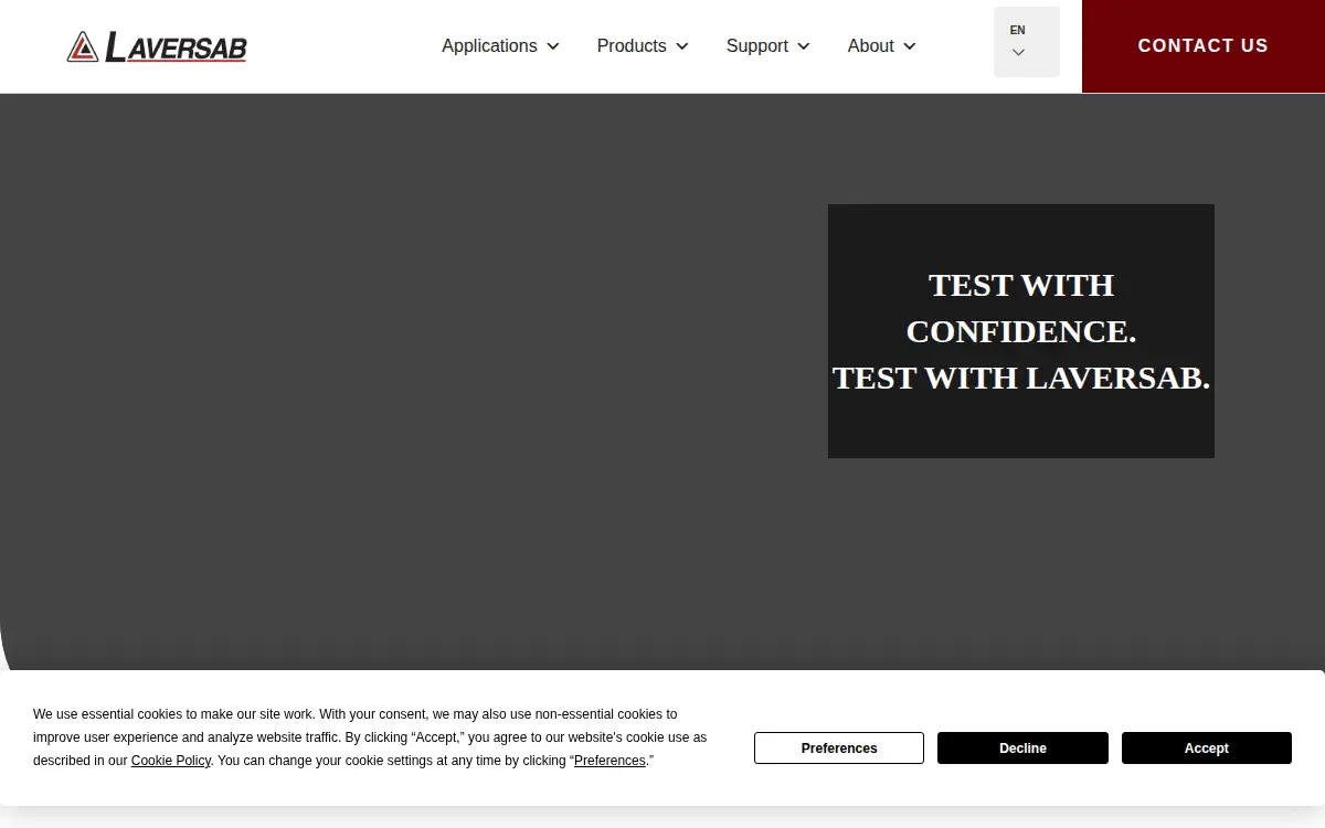 Homepage of Laversab, INC.