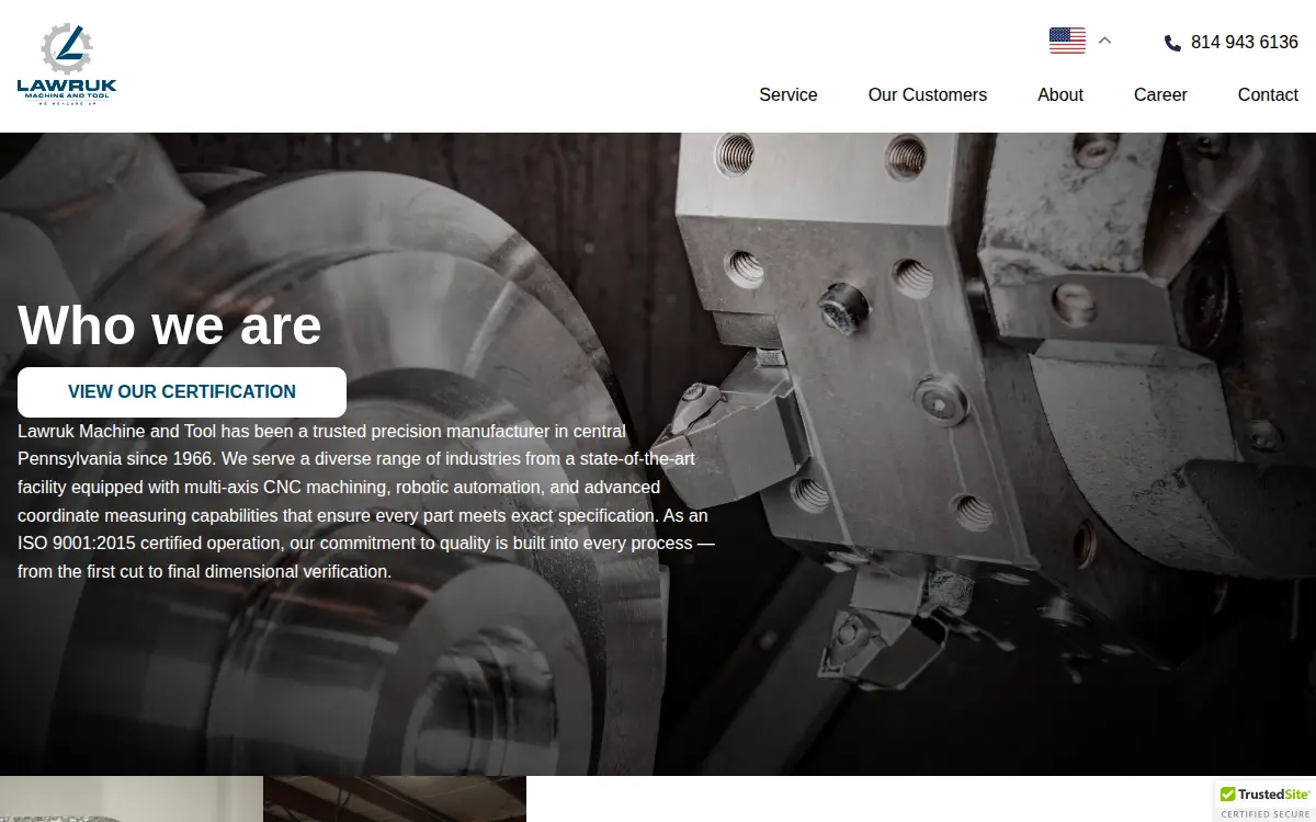 Homepage of P&p Machining Co., LLC