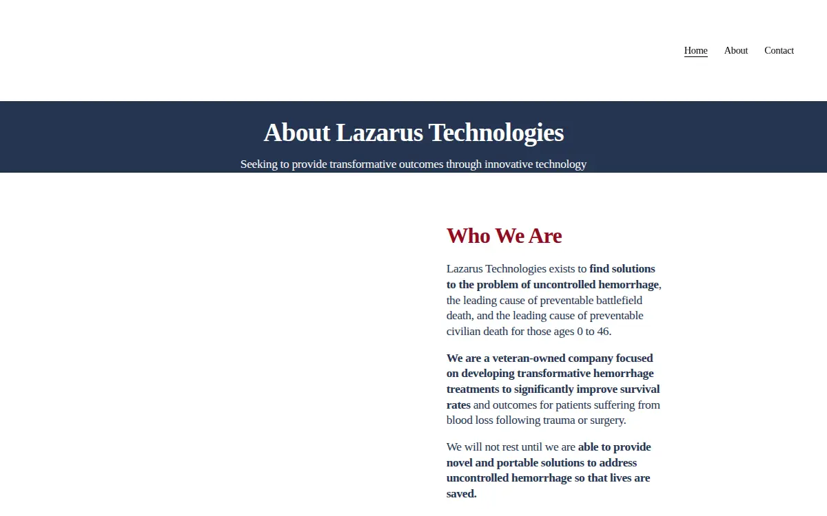 Homepage of Lazarus Technologies LLC