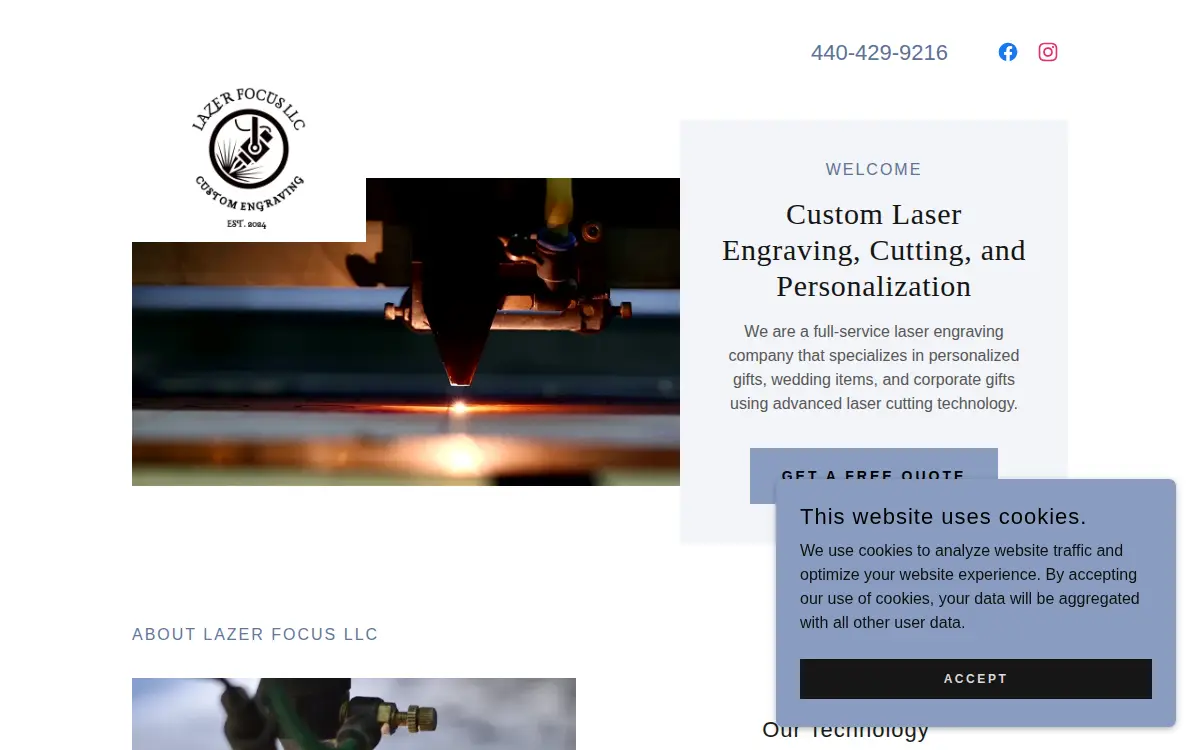 Homepage of Lazer Focus LLC