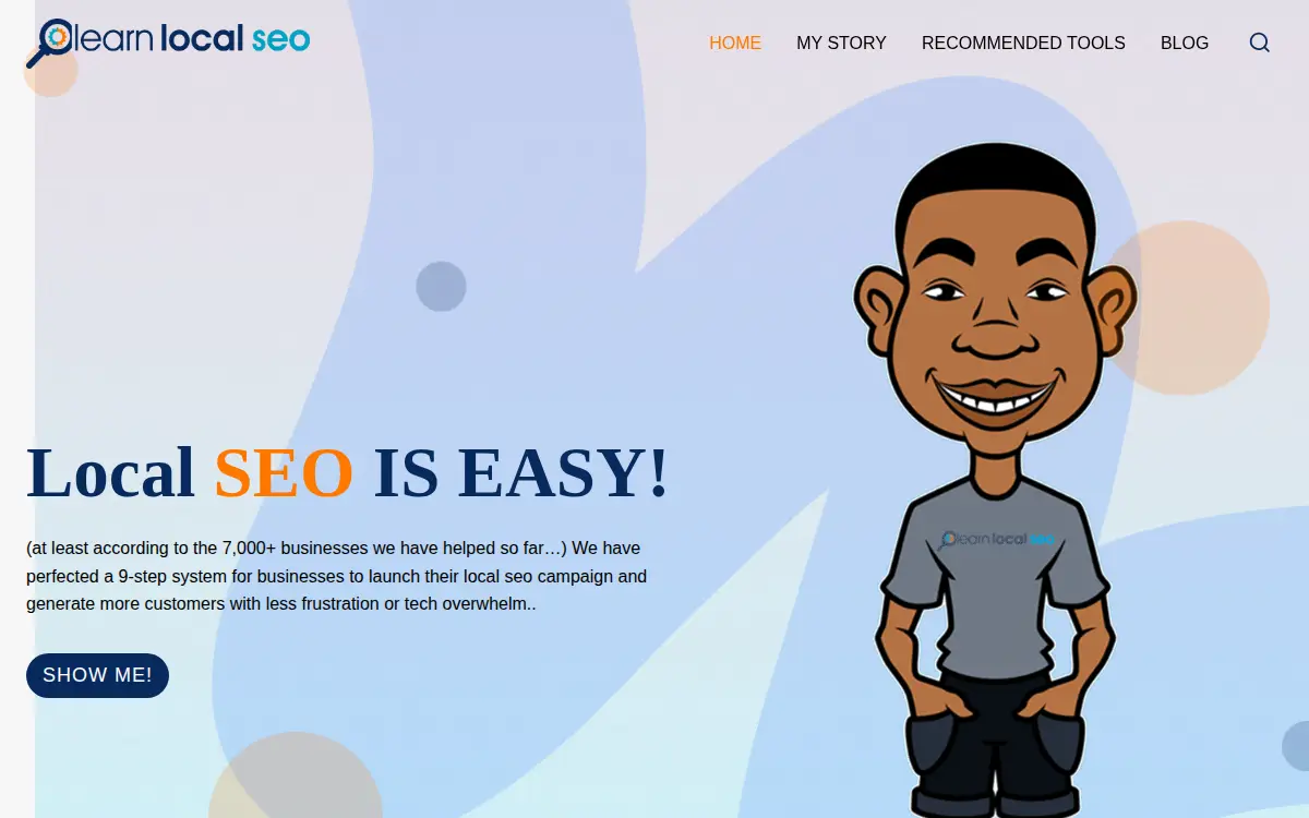 Homepage of Learn Local Seo LLC